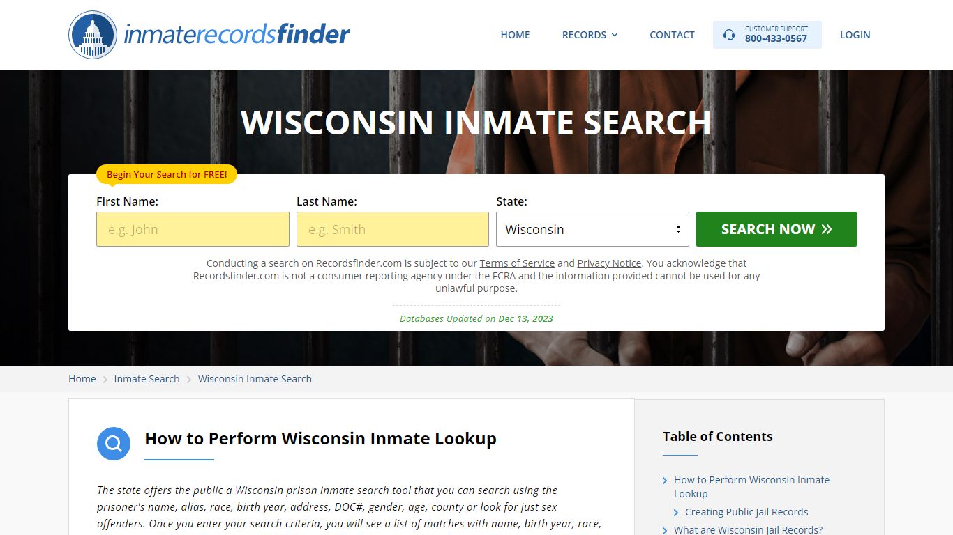 Wisconsin Inmate Search - Jail & Prison Records Online